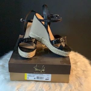 Franco Sarto Linen Wedge Sandal